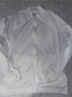 adidas White Full-Zip Team Track Jacket